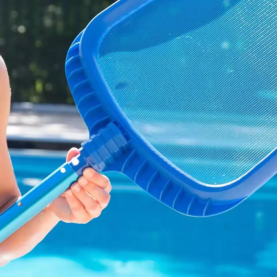 Rete per Pulizia Piscina con Asta Telescopica, Rete a Maglia Fine Resistente per Accessori Piscina