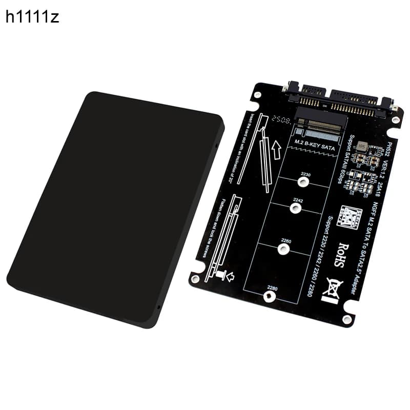 NUOVO B/B + M Chiave M.2 SATA SSD a 2.5 Adattatore SATAIII M2 NGFF a SATA Scheda Adattatore Custodia SSD da 6 Gbps Senza Driver con Custodia in Plastica