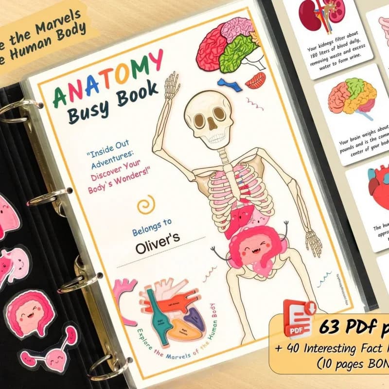 EXPLORE LE MARVELI DEL CORPO UMANO Un taccuino correlato alla medicina umana, un libro sulle posizioni di varie parti del corpo