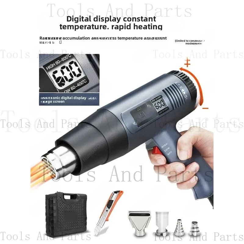 Digital Display Heat , 1500W Industrial Hot Air Gun For Electronics Repair, Shrink Wrapping, And DIY Craft