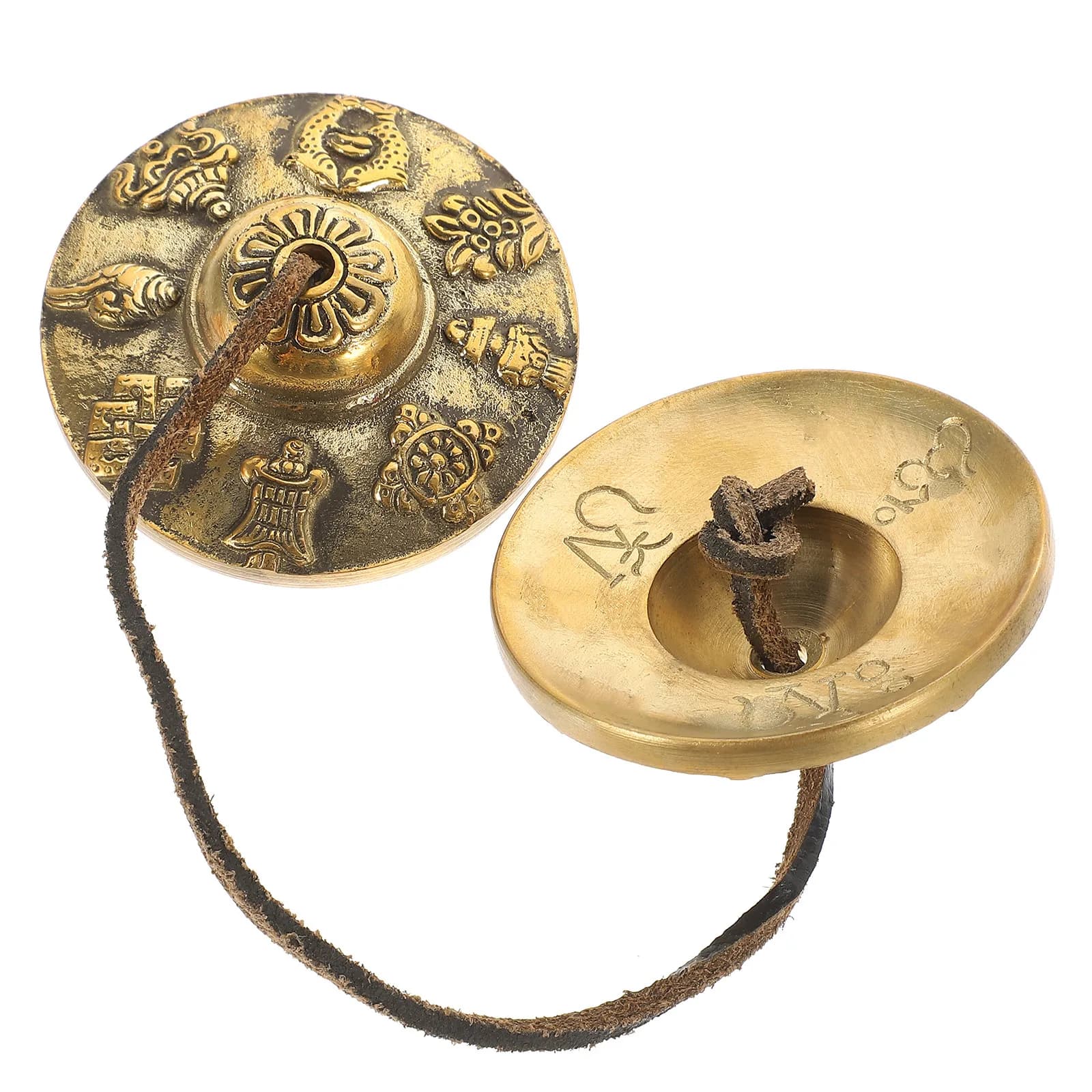 Copper Tibetan Bell Hand Cymbal with Storage Bag Unique Design for Meditation Yoga Classes Home Decor Small Hand Percussion