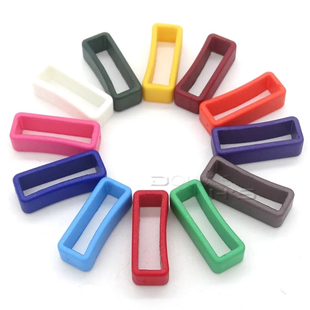 20 pz/lotto 5/8 "(17mm) Colorato Anello di Cintura Keeper per Collare di Cane Imbracatura Cinghie Zaino