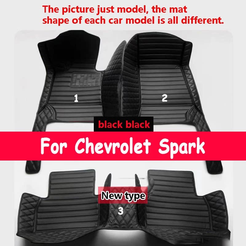 Tappetini auto per Chevrolet Holden Barina Spark EV Ravon R2 M300 2011 ~ 2015 Anti-sporco Pad Tappeti Tappetino in pelle Accessori auto