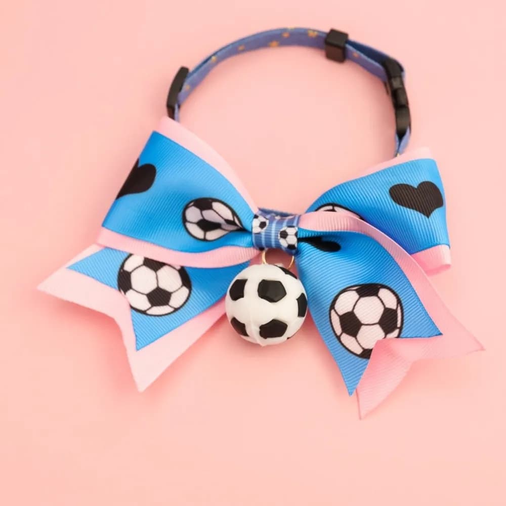 Adjustable Football Dog Cat Collar Football Bowknot Soccer Pet Bow Tie Pet Costumes Dog Grooming Accessory Puppy Necklace Collar