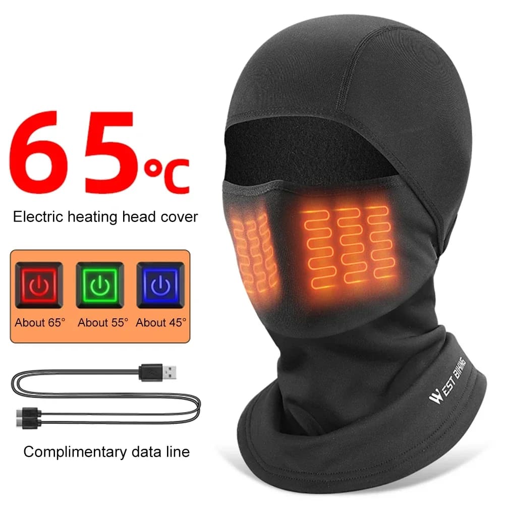 WEST BIKING Cappello da ciclismo invernale Comodo copricapo riscaldante antivento Maschera riscaldante da ciclismo per sci Bicicletta Moto