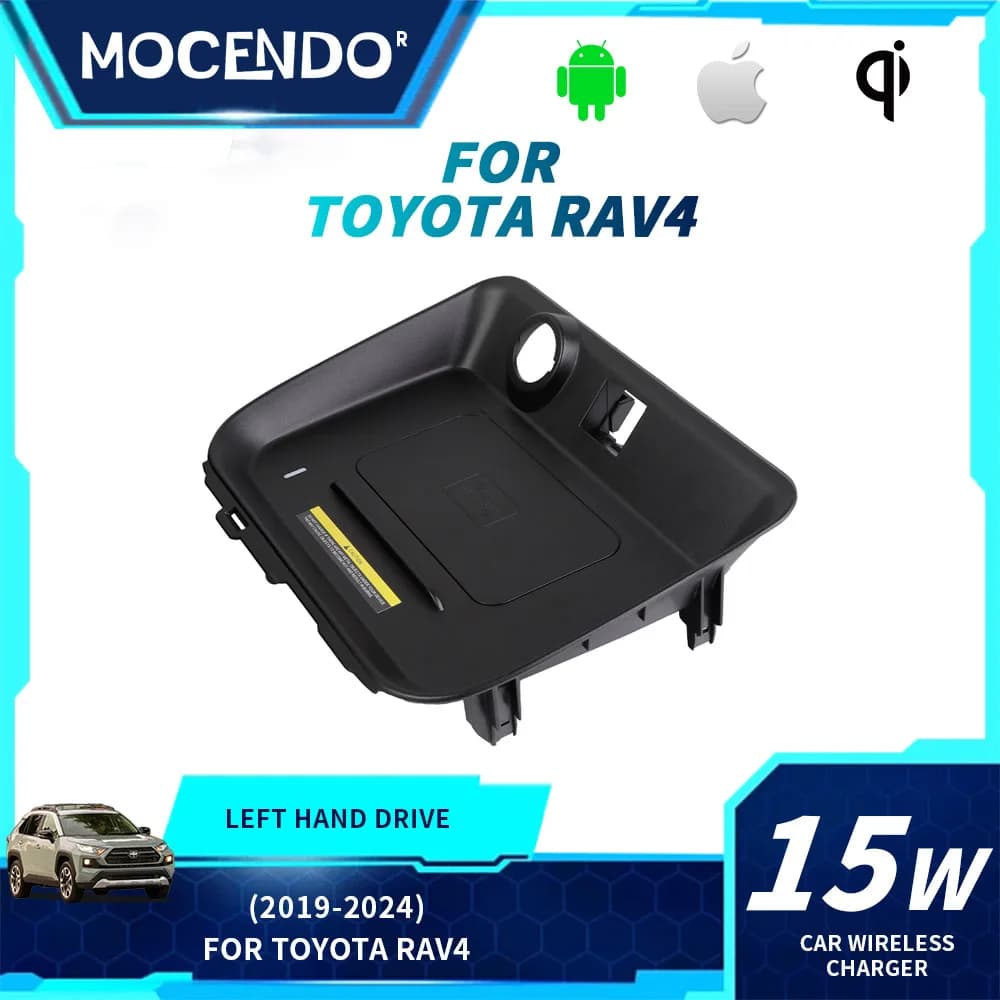 Caricatore Wireless 15W per Toyota Rav4, Supporto Telefono da Auto con Ricarica Rapida, Accessorio per Modelli 2019-2024