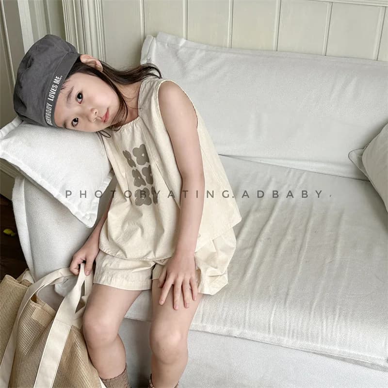 Girl Toddler Cotton Vest Pantskirt 2piece Set 26 Korean Children Clothes Sleeveless Top 2-12 Years Daily Soft Outfit