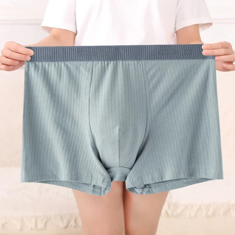 7XL Plus Size intimo Boxer a coste da uomo mutandine Sexy Solid Boxer in cotone a vita media Comfort maschile U pantalone convesso