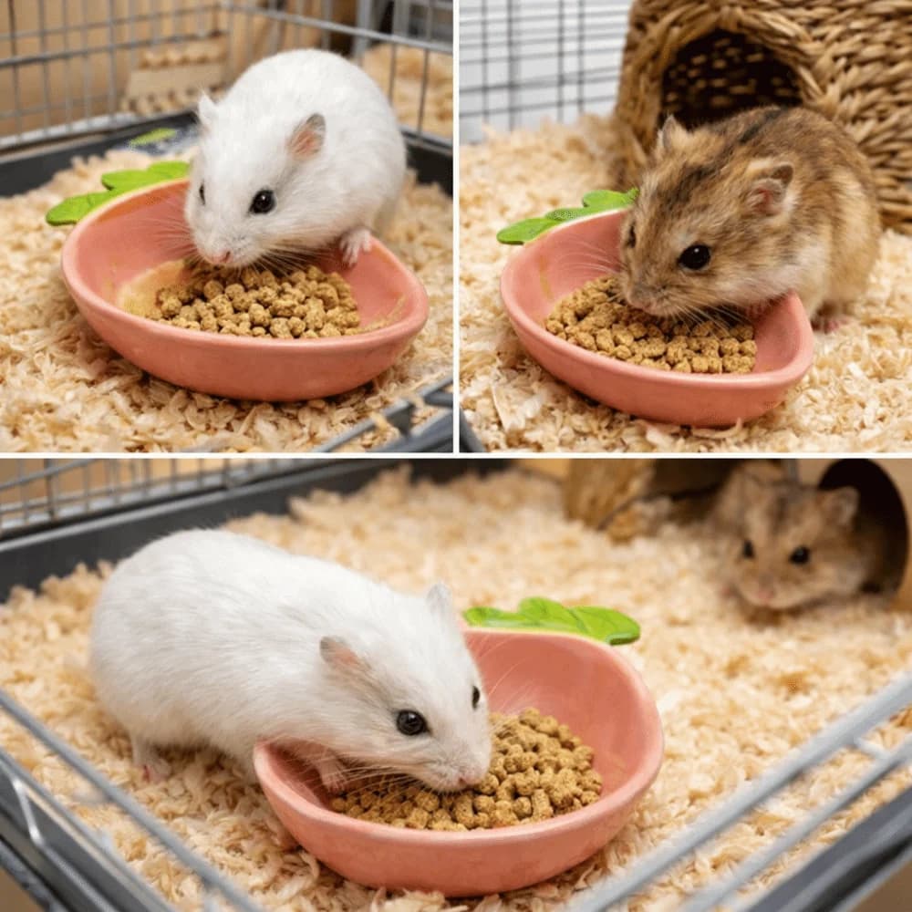 Ciotola in Ceramica a Forma di Carota per Gattini e Criceti, Antiscivolo e Antispruzzo, per Alimentazione di Animali Domestici, anche per Porcellini d'India