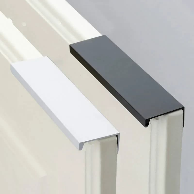 Maniglie invisibili per cassetti Maniglia scura Maniglie per mobili nascoste nere Maniglia curva da 160 mm Manopola per armadio Maniglie nascoste 9003