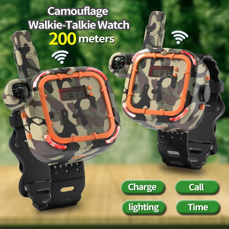 Walkie Talkie ricaricabili per bambini, Walky Talky radio bidirezionale con torcia a lungo raggio per bambini, confezione da 2 giocattoli interfono