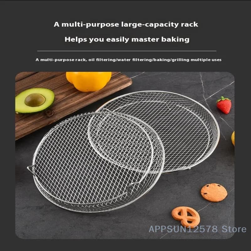Multi-Food Stainless Steel Air Fryer Grill: An Essential Stackable Utensil for Your Kitchen