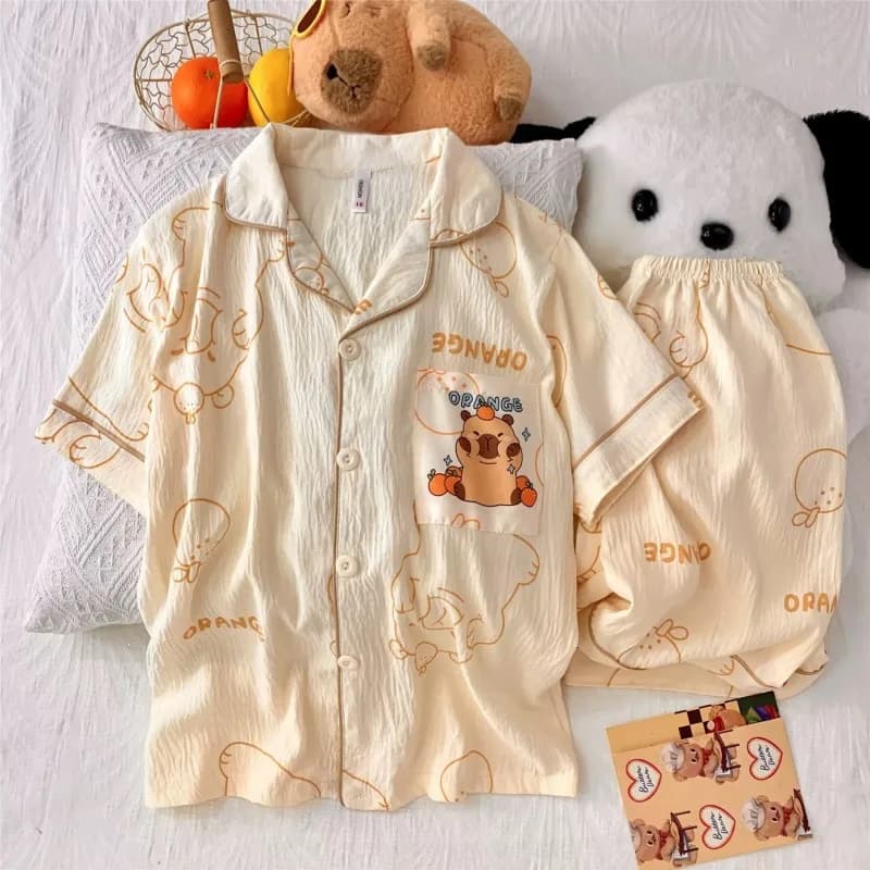 2 Pieces T-Shirts and Shorts Hello Kitty, Pigiama Estivo Cartoon Sanrio for Girls, Comodo e Carino, Clothing Home Summer New