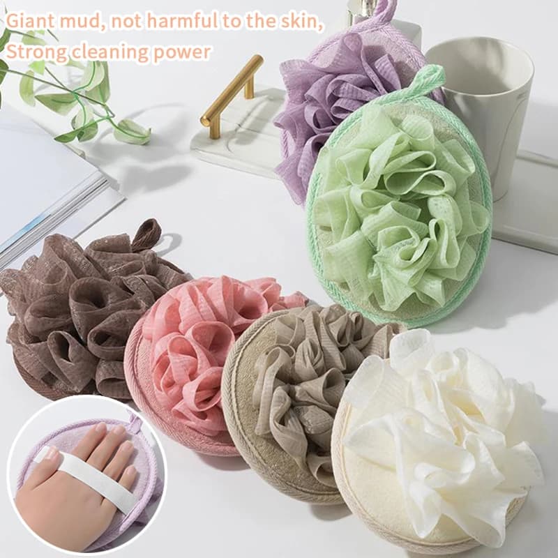 Scrubber per il bagno in luffa per il corpo - Sfera per il lavaggio della doccia e asciugamano per fiori da massaggio (migliore strumento per l'esfoliazione della doccia)