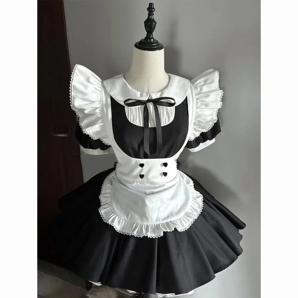 Atmosfera nuovo dolce e carino cos cameriera Lolita fiocco vestito cinturino grembiule set da due pezzi da donna