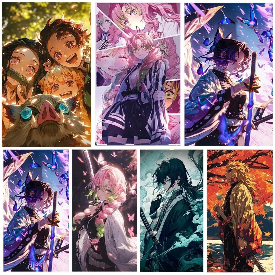 Pittura diamante 5D Nuovo Demon Slayer Diamante pieno Ricamo Personaggio anime Mosaico Immagine Fai da te Strass Art Decorazione della casa