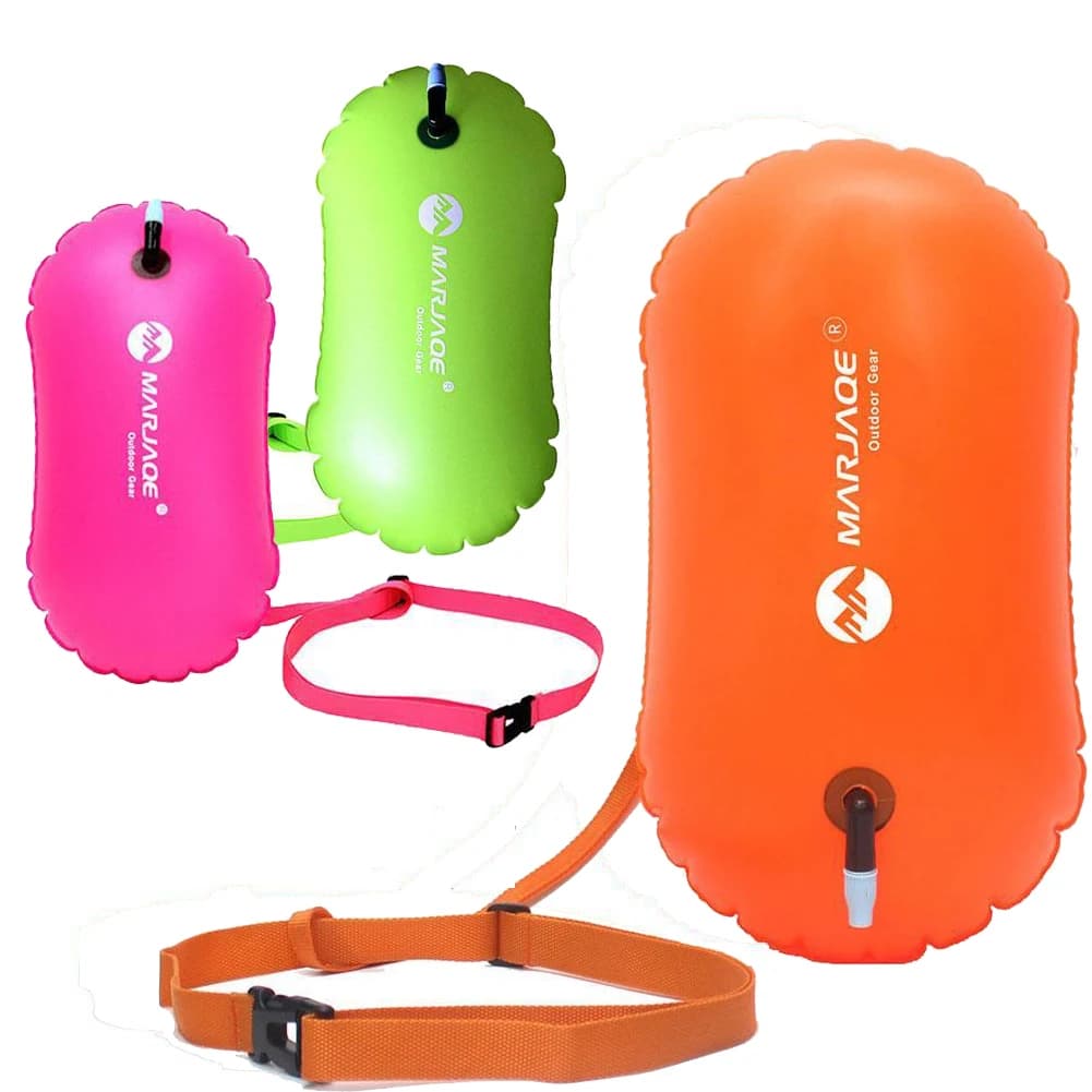 Waterproof Swim Bouy Floating Bags Swimming Inflatable Marine Safety Bag Waist belt for swimmer, training, kayaking, snorkeling