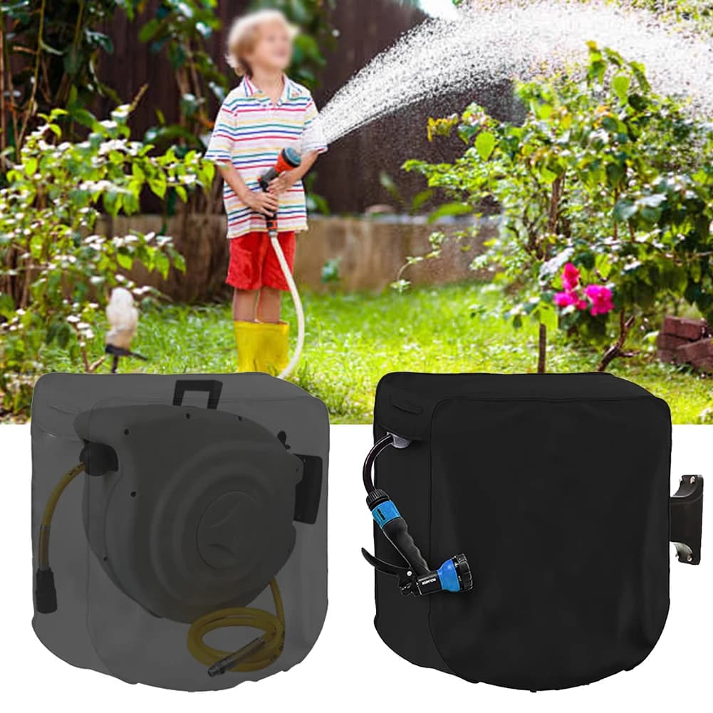Copertura per tubo da giardino Copertura per avvolgitubo portatile Manutenzione del giardino Protezione antipioggia Impermeabile per tubi da 10 m-40 m Stoccaggio compatto