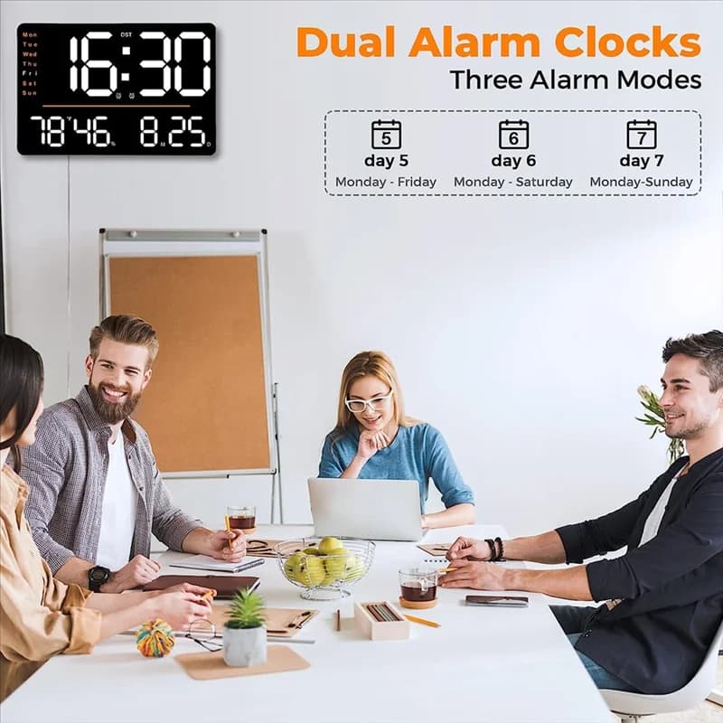Nuovo orologio da parete digitale, orologi da parete a LED da 15,6 pollici con ampio display, con telecomando, per soggiorno, ufficio, aula, palestra