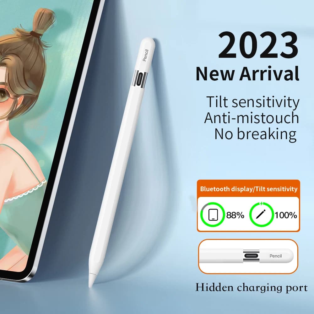 Stilo per Tablet Apple con Attacco Magnetico Anti-Accidentale per Touch Screen, Compatibile con iPad Pencil (USB-C) e Display Digitale iPad