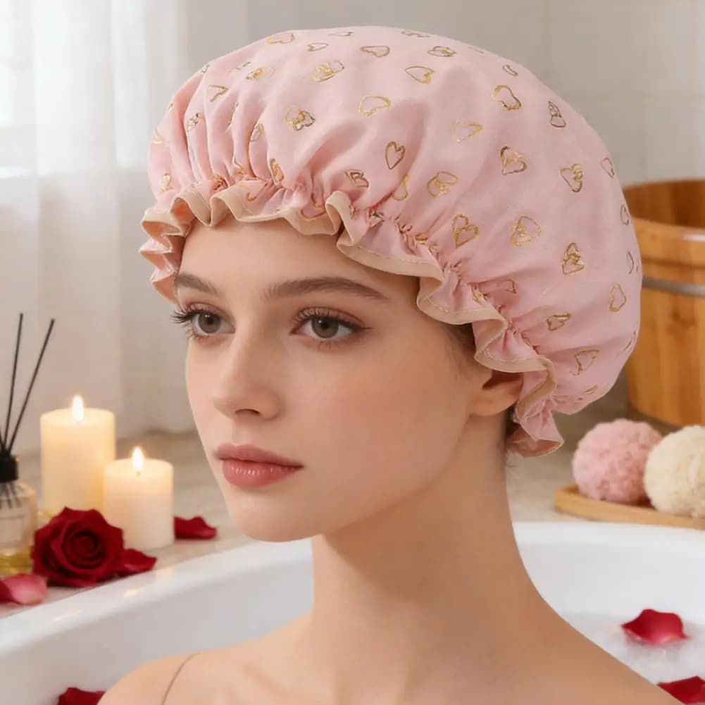 Shower Head Waterproof Double Layer for Women, Essential Accessories for Bathroom and Skin Care, Dessert and Practice