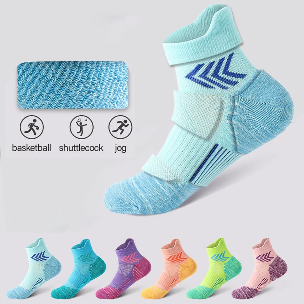 5 pairs of women's basketball socks, marathon sports socks, racing, for women, gym socks for professional training for women