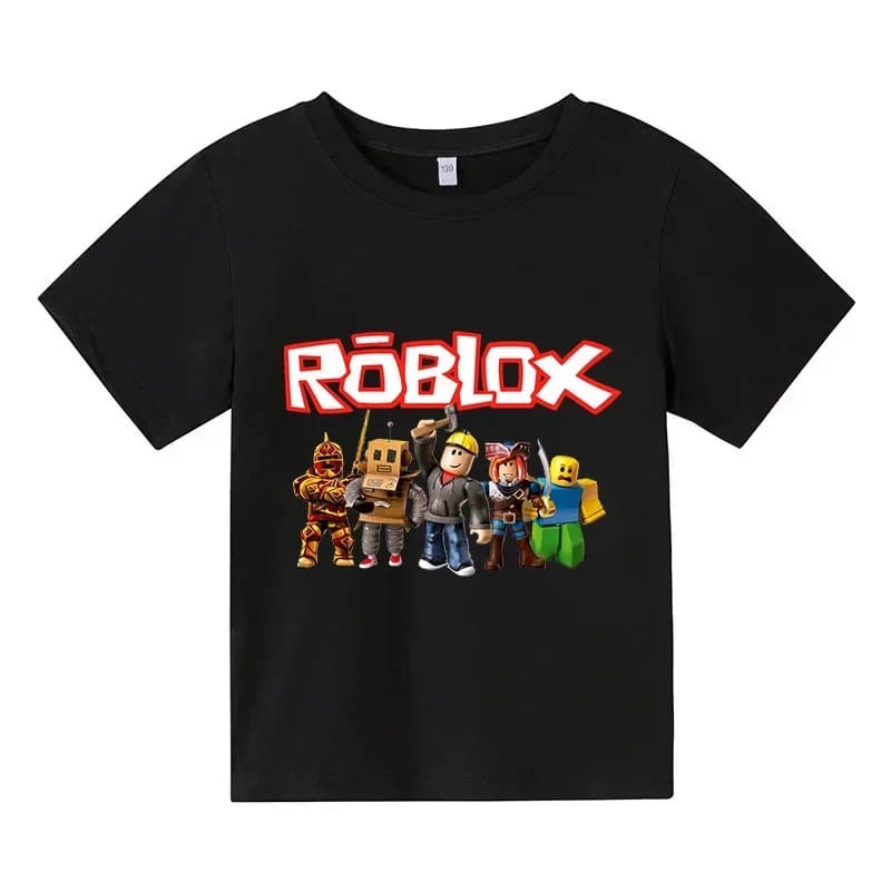 2025 Roblox T-shirt per bambini Ragazzi Gioco Sport T-shirt in cotone Bambino Cartoon Top a manica corta Casual Street Harajuku Abbigliamento