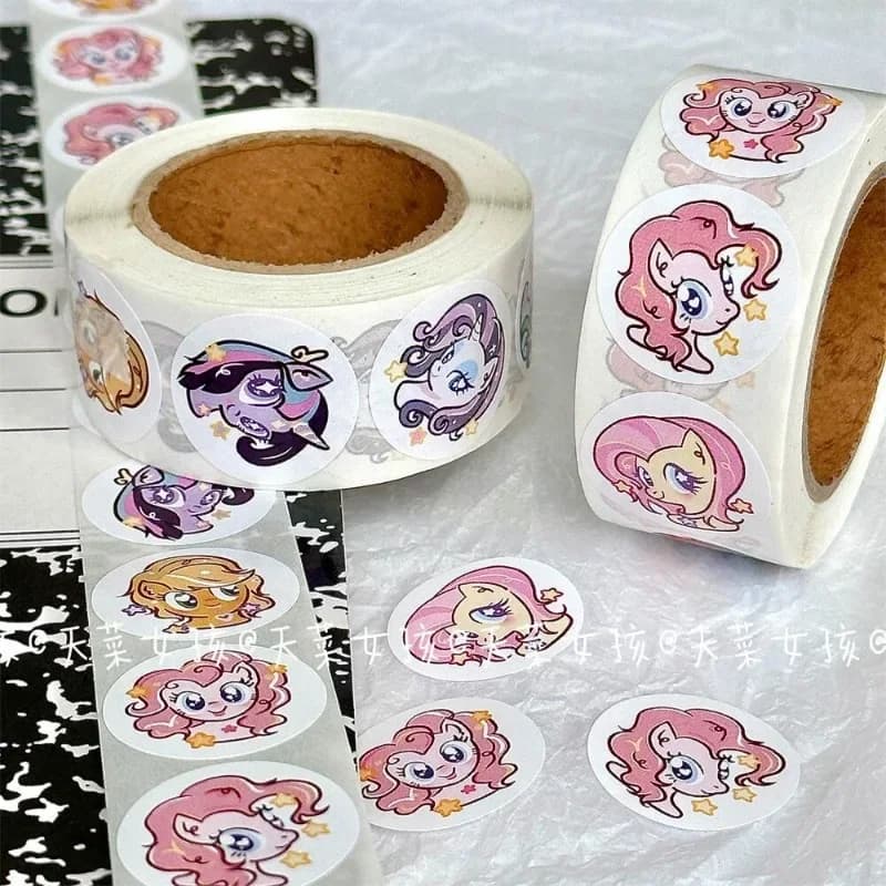 500 Pezzi/Rotolo Adesivi Cartoon My Little Pony, Decorazioni Kawaii in PVC per Laptop, Telefono, Diario, Adesivi Carini Fai-da-Te