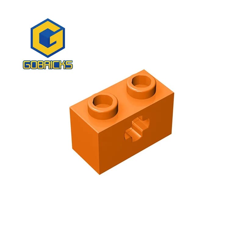 Gobricks10 pezzi MATTONE 1X2 CON FORO CROCE compatibile con 32064 31493 giocattoli per bambini assembla blocchi tecnici