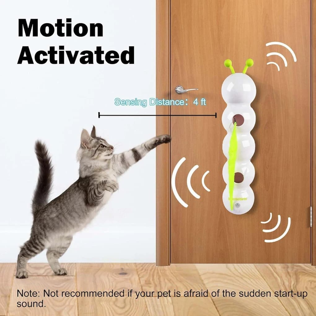 Stimolazione intelligente del verme interattivo con giocattolo a ventosa Giocattolo sportivo intelligente per gatti domestici noiosi 2 gatti sulla finestra