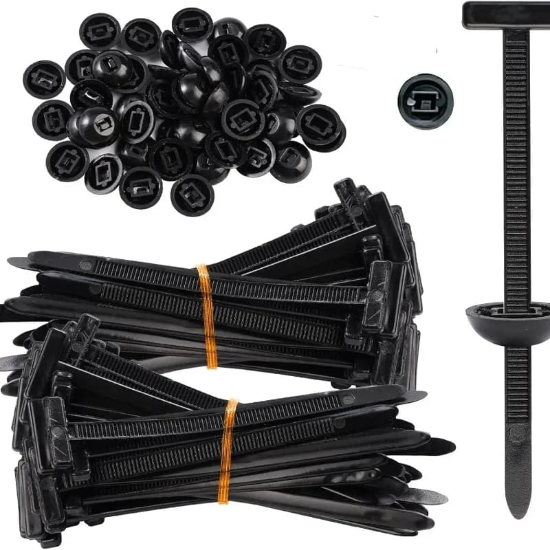 40/200/1000set Self Locking Cable Tie Clips UV Resistant Zip Ties Nylon Auto Mudguard Trunk Trim Retainer Automotive Cable Clips