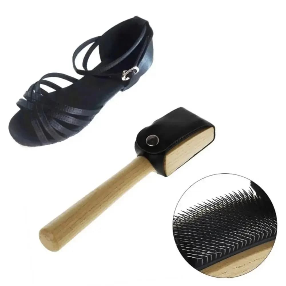 Wooden Suede Sole Wire Shoe Brush Stainless Steel Brush Head Durable Dance Shoes Cleaning Brush High Quality