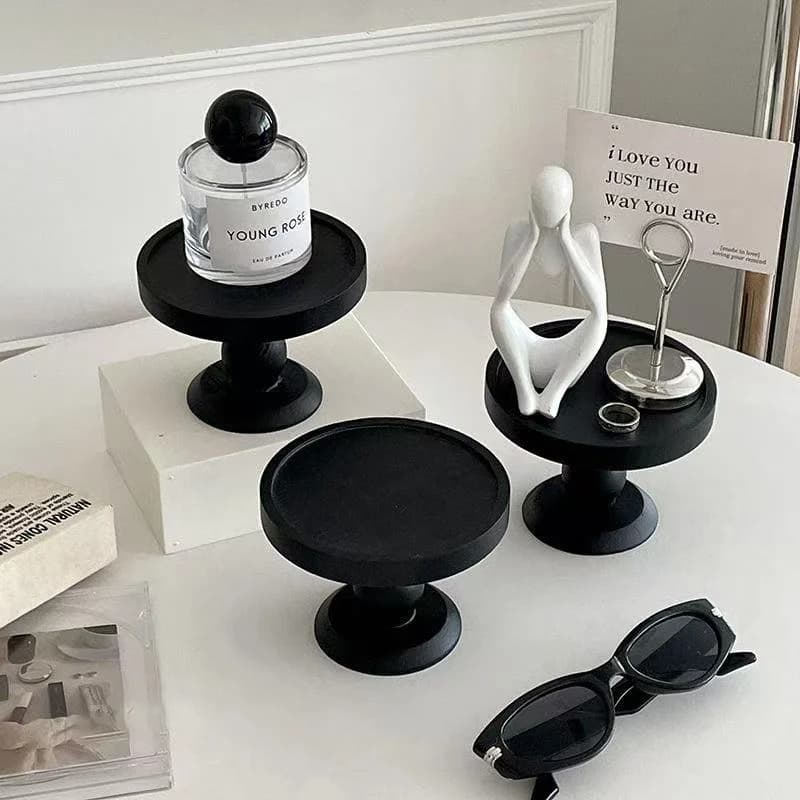 Vassoio portaoggetti in legno retrò Decorazione del soggiorno Vassoio per il posizionamento delle candele per aromaterapia in piedi Espositore per gioielli semplice