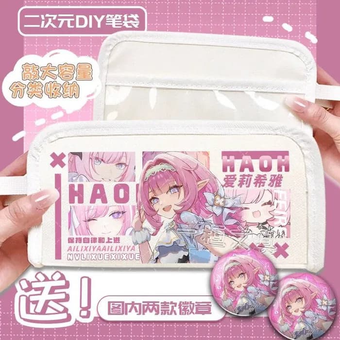2D Elysia Collaboration Merchandise Astuccio per matite di cancelleria di alto valore Astuccio per penne per donne Anime GAME