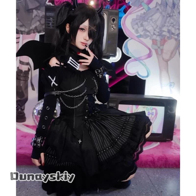 Costume Cosplay aBACS*/NEEDY GIRL OVERDOSE Ame-chan Sugar Spicy Demon, Set Completo Femminile per Halloween e Performance Anime