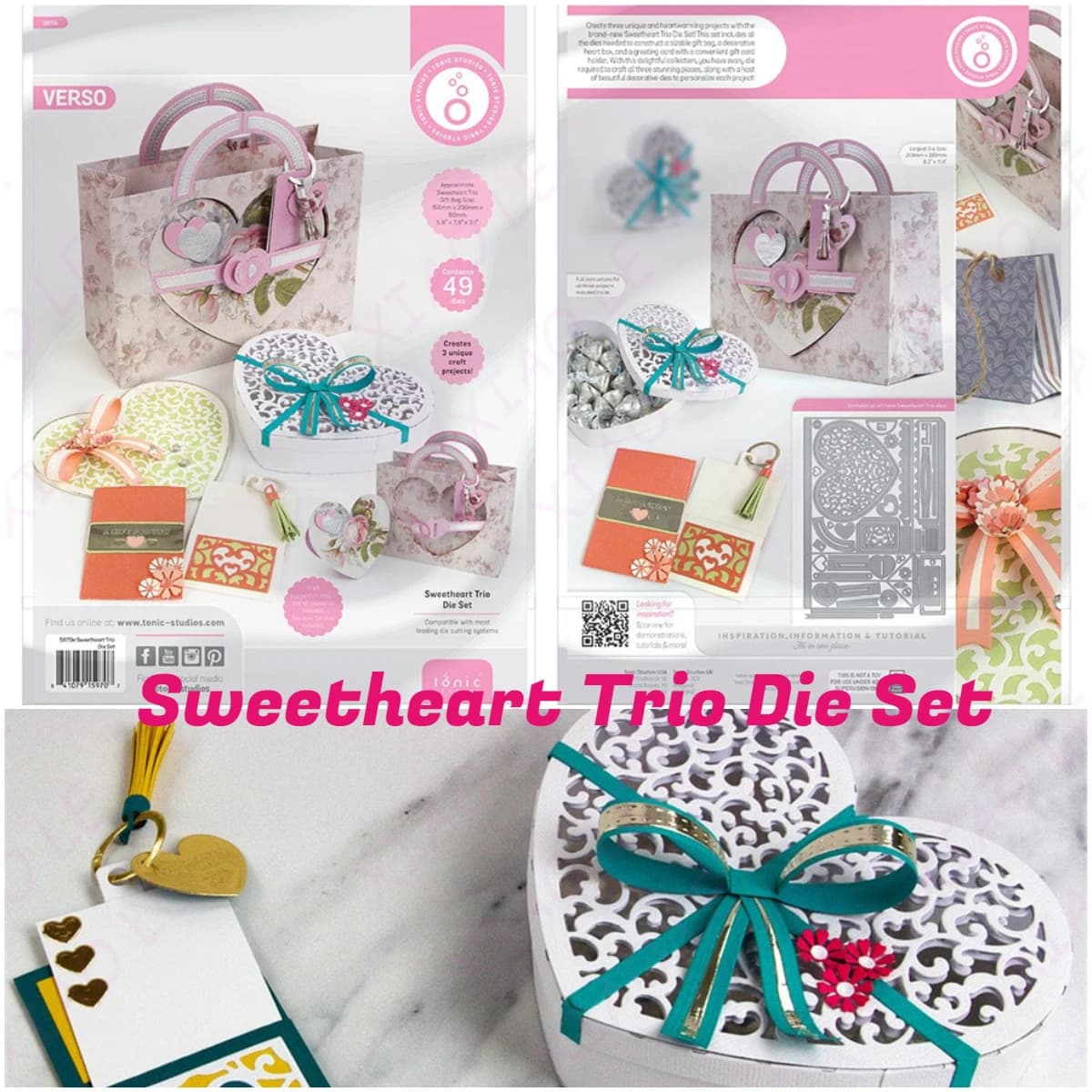 TONIC Valentine's Day Sweetheart Trio Die Set Metal Cutting Dies For DIY Scrapbooking Photo Cutting Die Paper Cards Embossing