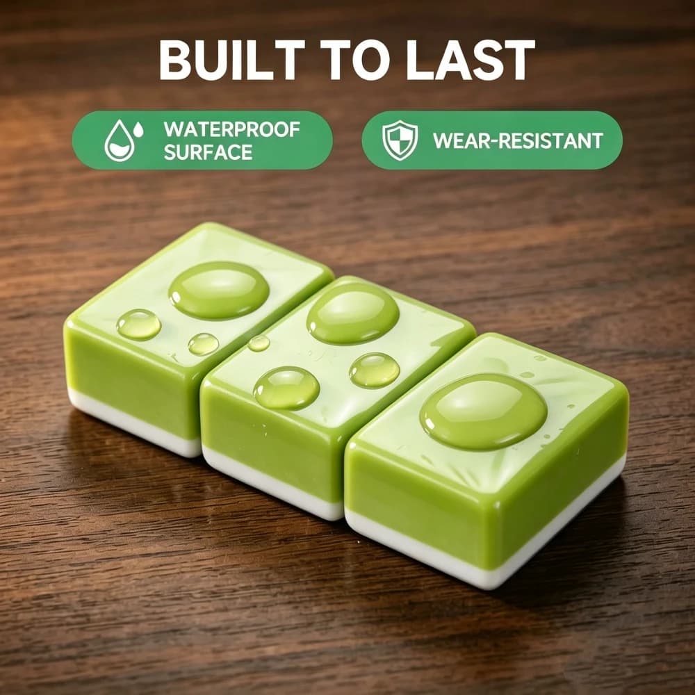4-Layer Acrylic Blue Lime Green American Mahjong Tiles Luxury Engraved Mah Jongg Sets Portable Travel Mahjong Set for Party Game
