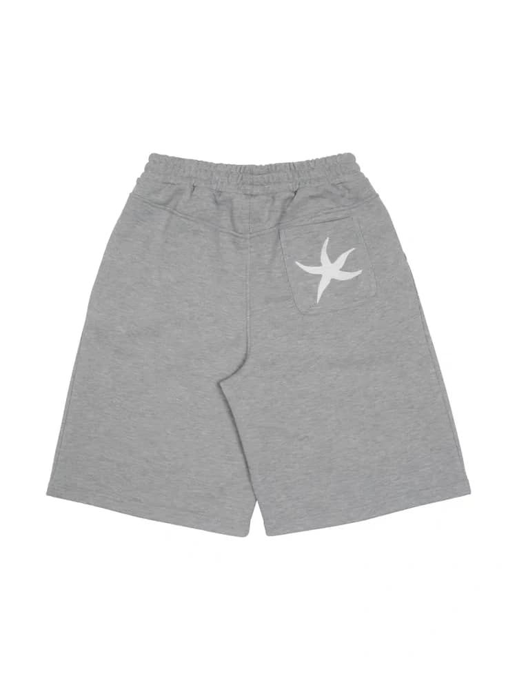 Pantaloncini Sportivi Casual Estivi con Ricamo a Stella Marina e Tasche, Gamba Dritta in Cotone per Ragazze Adolescenti