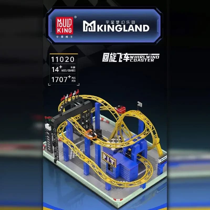 Mould King 11020 Giocattoli Montagne Russe, Set di Costruzioni Motorizzate Whirlwind Coaster, Regalo di Natale per Bambini