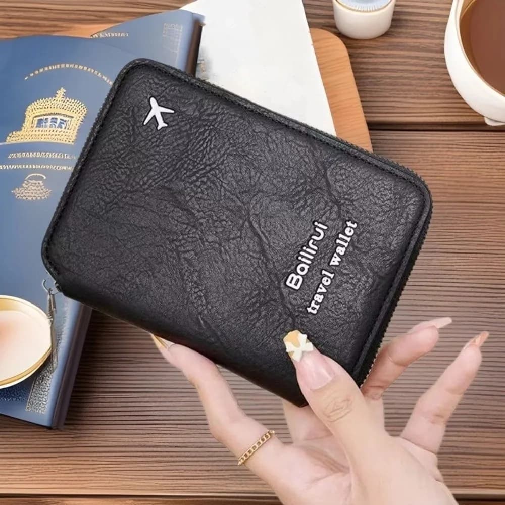 Multi-functional Travel Passport Wallet PU Leather RFID Anti-theft Passport Bag Large Capacity Waterproof Credit ID Card Holder