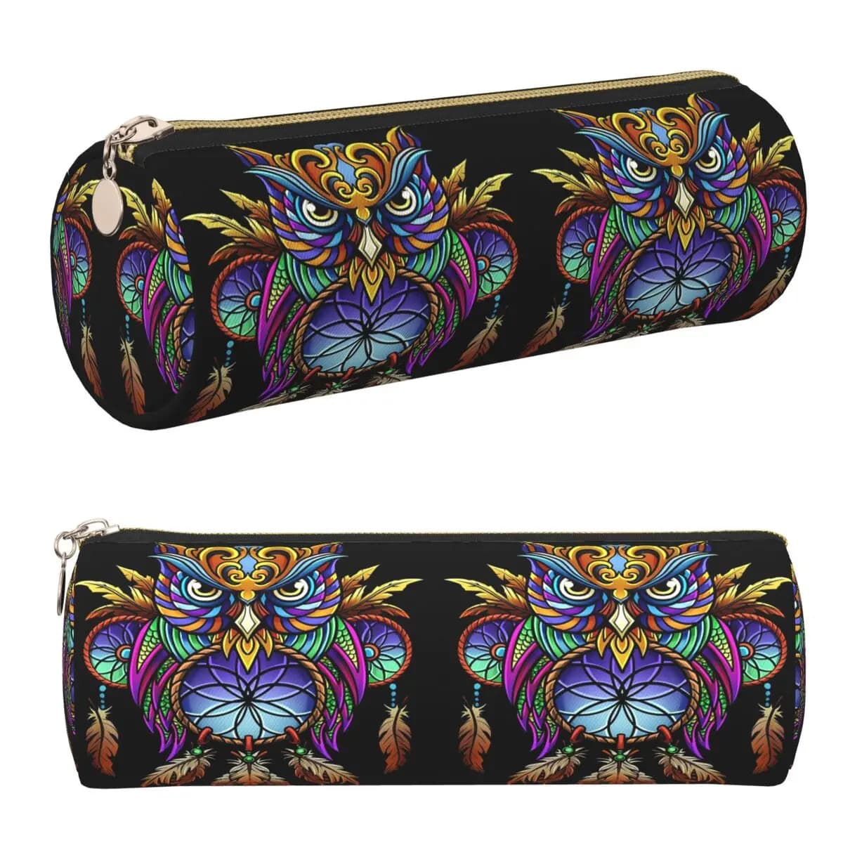 Dreamcatcher Owl Pencil Cases Pencil Pouch Cylinder Pen Box Pencil Bag for Studen Stationery Supplies
