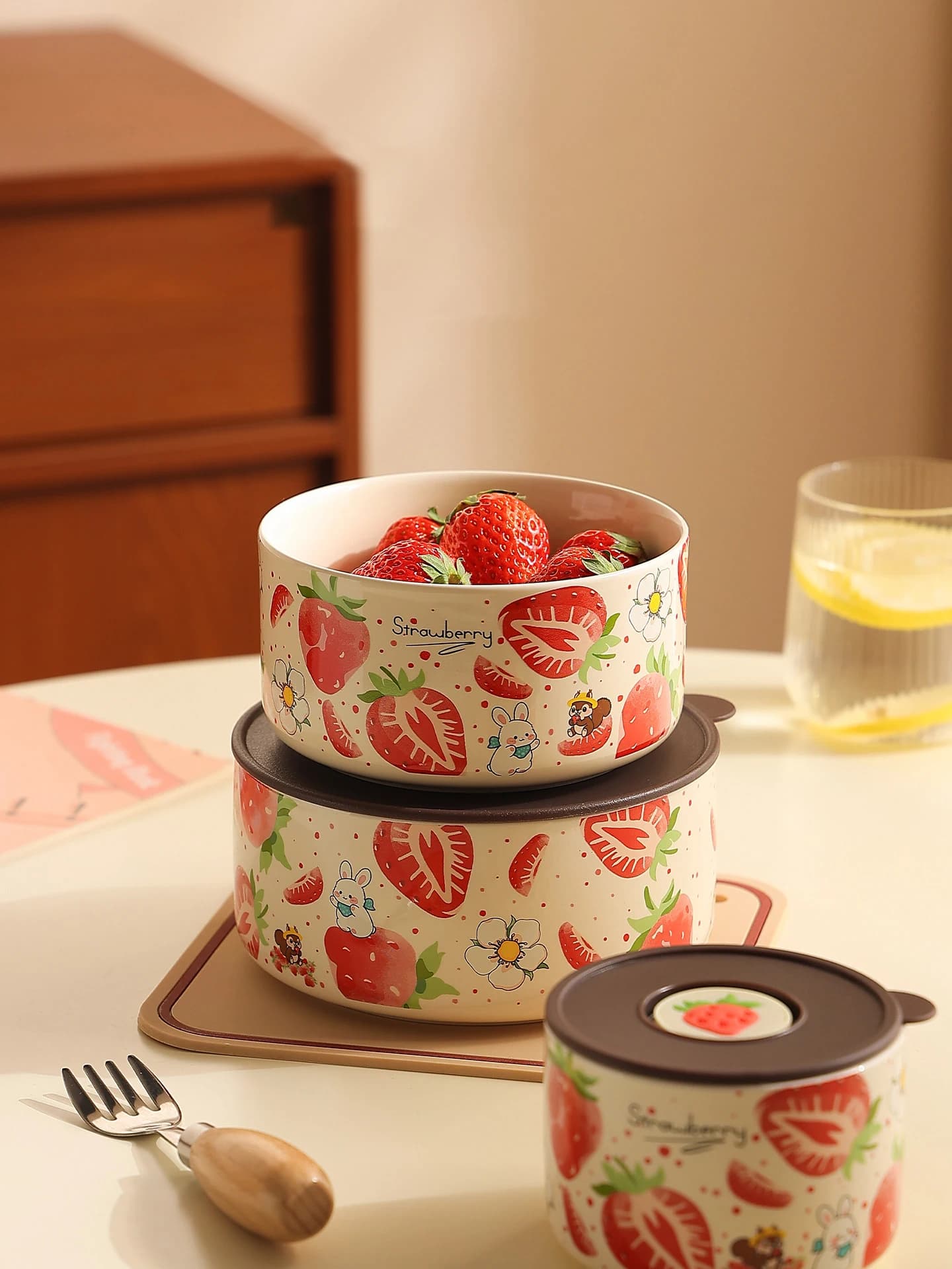 Contenitori in Ceramica per Alimenti con Coperchi Ermetici, Lunch Box per Microonde, Ciotole per Preparazione Pasti per Lavoro e Scuola, Bento Box Anti-Perdita
