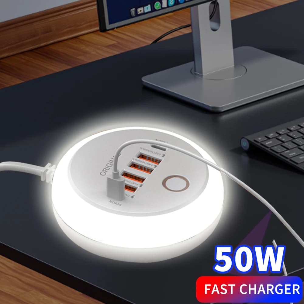 50 W USB Mobile Phone Charger Multi Door Grip Type C Wall Adapter for Fast Charging Wall Charger for iPhone 16 Xiaomi