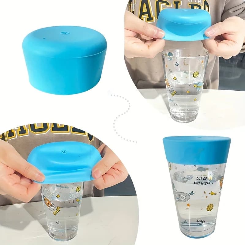 Coperchio Riutilizzabile in Silicone per Bevande con Foro per Cannuccia, Tappo Antigoccia per Bicchieri da Vino, Anti-Insetti per Feste e Bar
