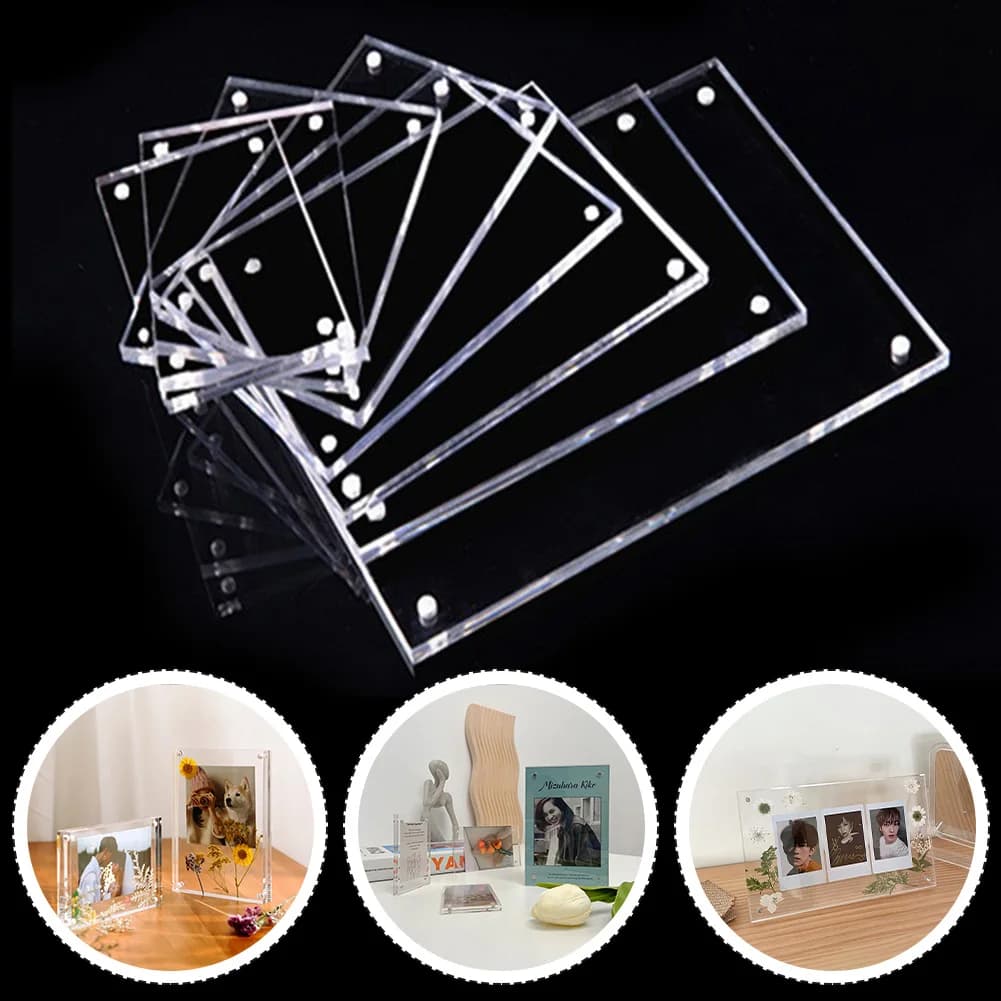 Cornice per foto Cornice per foto in acrilico trasparente Espositore per poster magnetico Decorazione per la casa Portafoto Espositore per esposizione