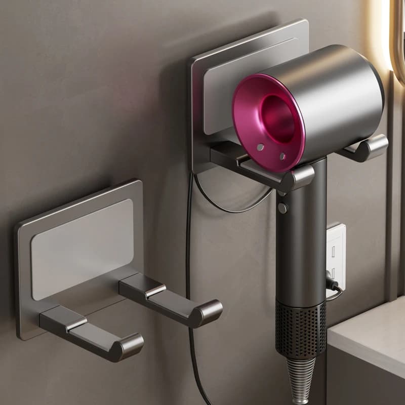 Wall-mounted hair dryer Hair dryer Hair holder Organizer Shelves Shelves for bathroom organization