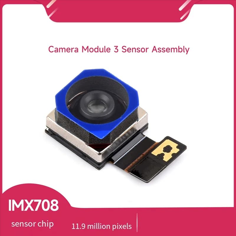 ABVO-Per Gruppo sensore Raspberry Pi 3 IMX708 Modulo telecamera Noir da 11,9 MP Messa a fuoco automatica FOV da 75 gradi