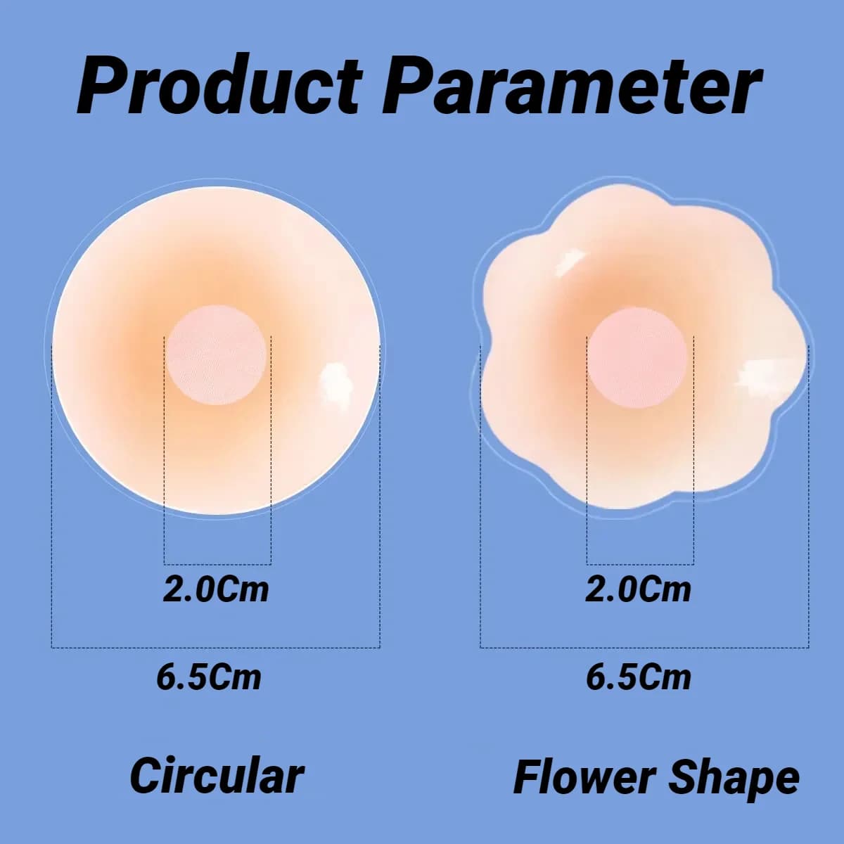 6 Pieces Box Silicone Reusable Adhesive Invisible Breast Lift Up Stickers Breathable Sexy Anti Glare Chest Nipple Patches