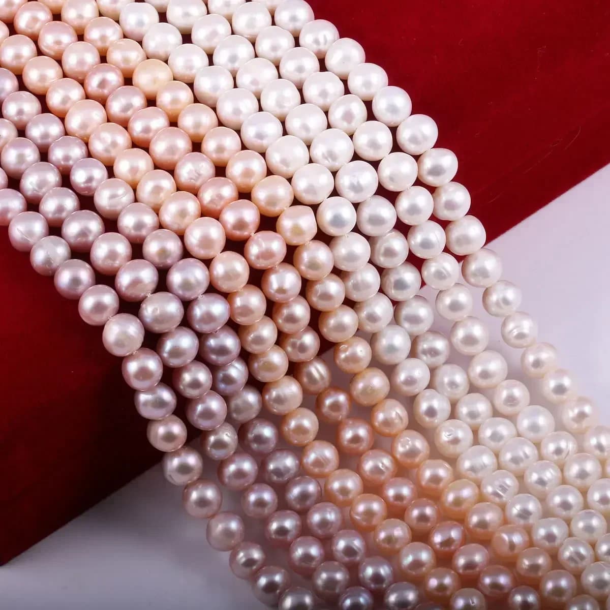 Perle naturali non nucleari d'acqua dolce Perline a forma quasi rotonda per la creazione di gioielli Collana con bracciale per accessori regalo da donna