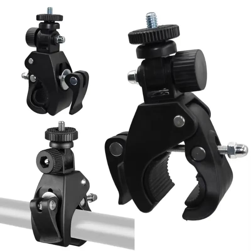 Bicycle Clamp 360 Degree Rotating 1/4 Camera DV Bike Handlebar Bracket Tripod Mount Screw Clip For Hero 13 12 11 Universal